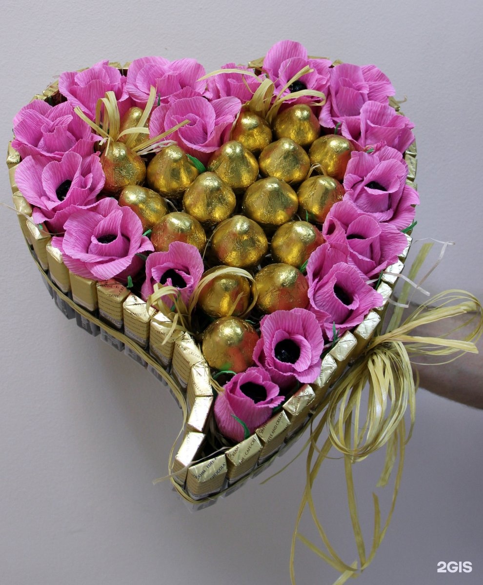 Букеты и сердца из конфет своими руками 1
