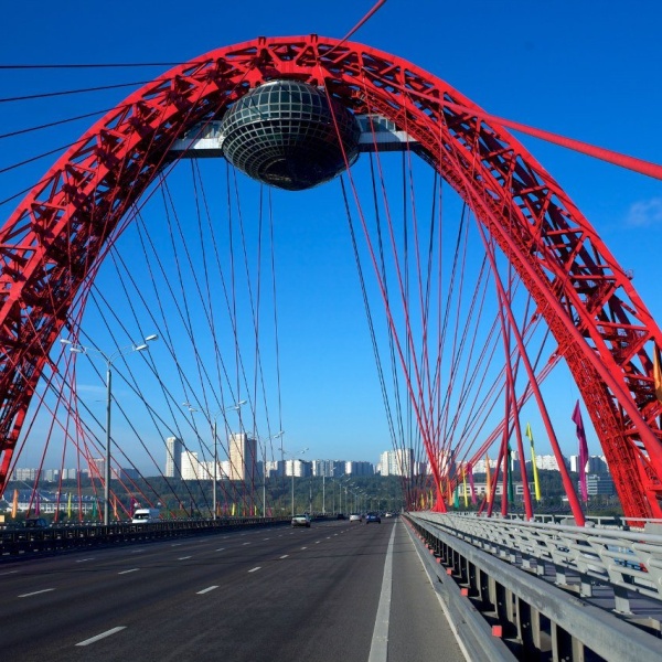 Zhivopisnyy Bridge, landmark, attraction, Russia, Moscow, Marshala Zhukova Avenu